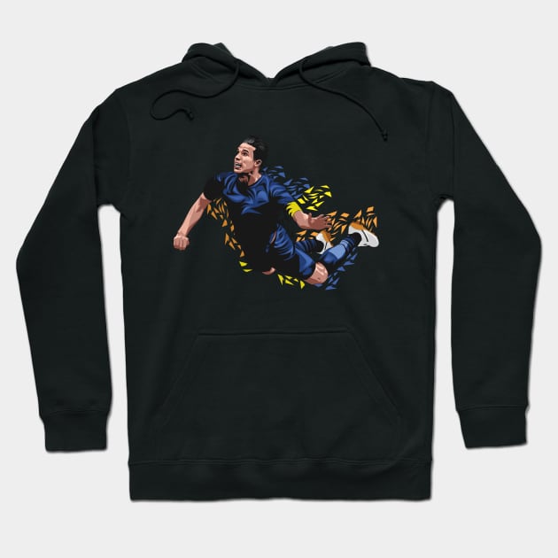 Van Persie Flying Header Hoodie by siddick49